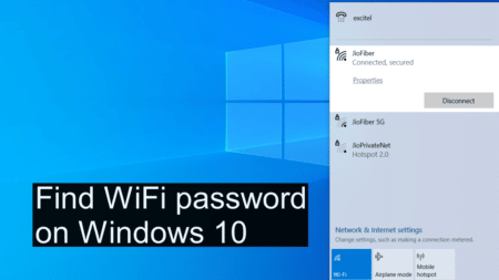 wifi password on windows 10