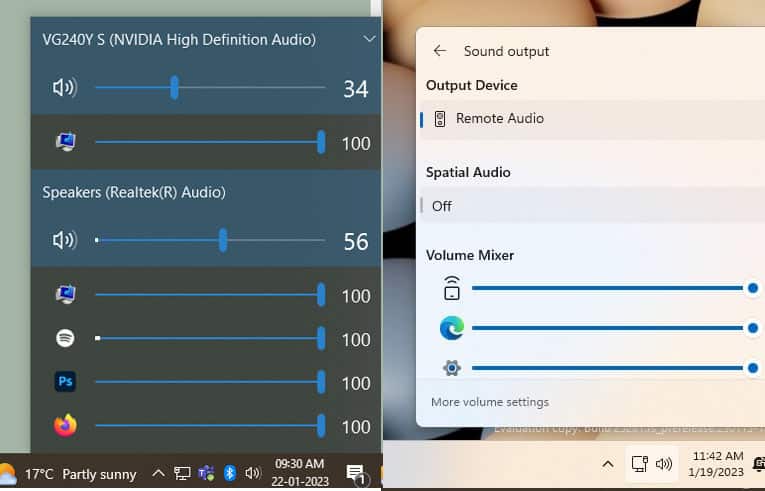 Windows 11 Audio mixer compared